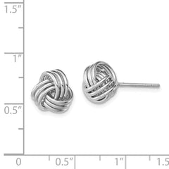QE11792 Sterling Silver Rhodium-plated Polished Love Knot Post Earrings