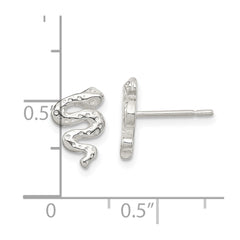 QE11846 Sterling Silver Polished Snake Post Earrings