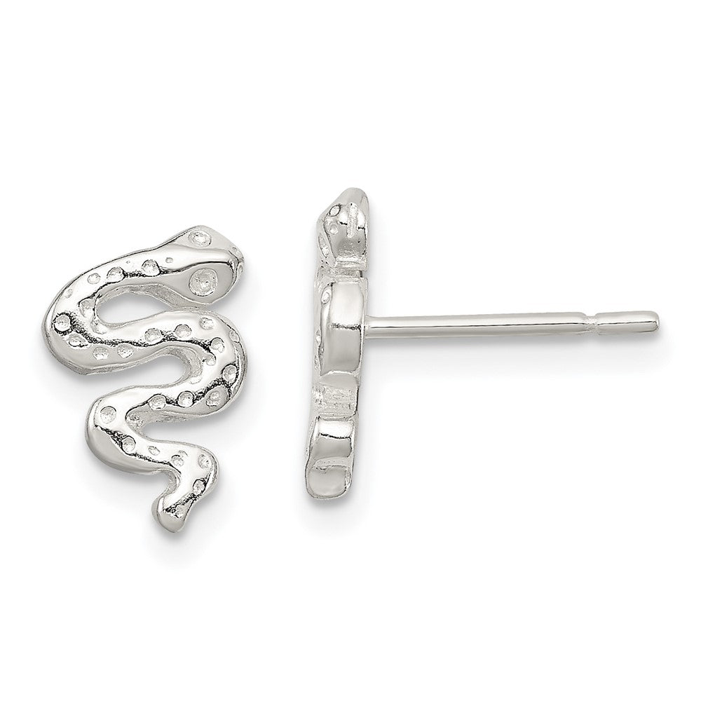 QE11846 Sterling Silver Polished Snake Post Earrings