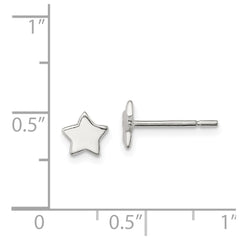 QE11853 Sterling Silver Polished Star Post Earrings