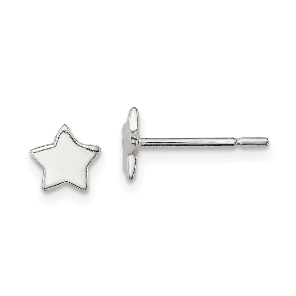 QE11853 Sterling Silver Polished Star Post Earrings