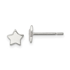 QE11853 Sterling Silver Polished Star Post Earrings