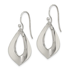 QE12058 Sterling Silver Polished Teardrop Dangle Earrings