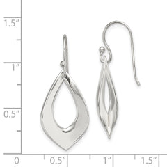 QE12058 Sterling Silver Polished Teardrop Dangle Earrings