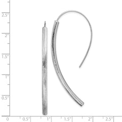 QE12065 Sterling Silver RH-plated Polished Textured Bar Dangle Earrings