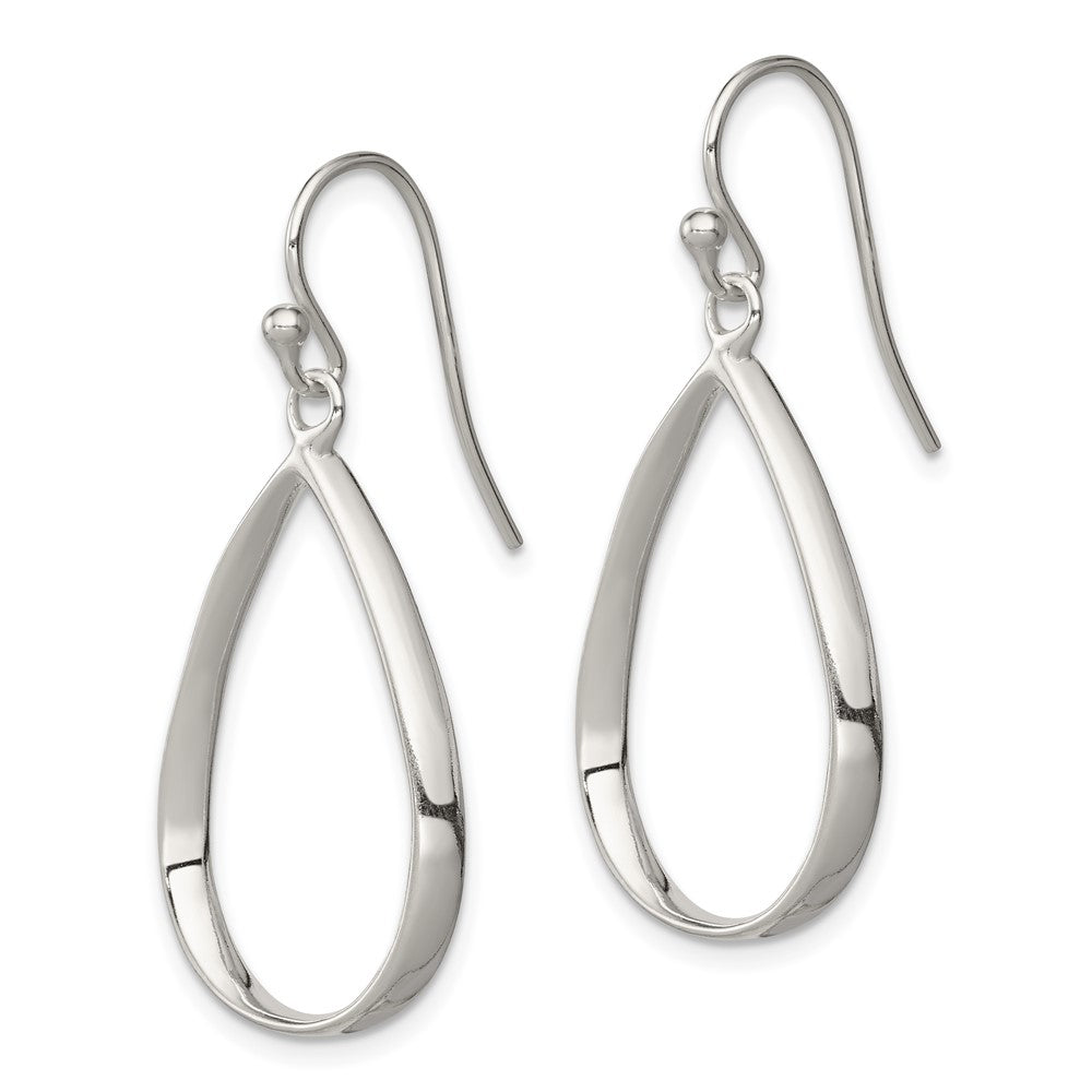 QE12083 Sterling Silver Polished Teardrop Dangle Earrings