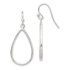 QE12083 Sterling Silver Polished Teardrop Dangle Earrings