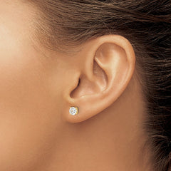 QE12181GP Sterling Silver Gold-tone Polished 5mm CZ Post Earrings