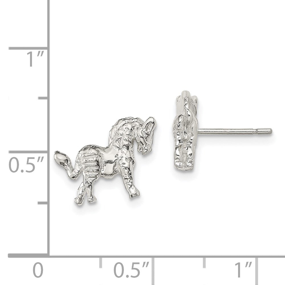 QE124 Sterling Silver Horse Mini Earrings
