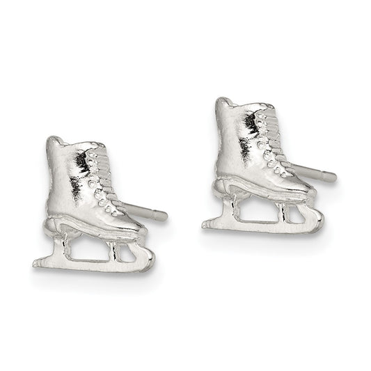 QE128 Sterling Silver Ice Skate Mini Earrings