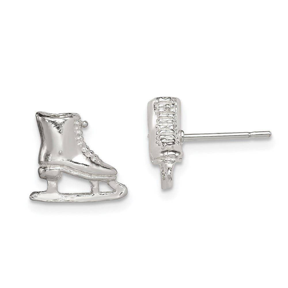 QE128 Sterling Silver Ice Skate Mini Earrings