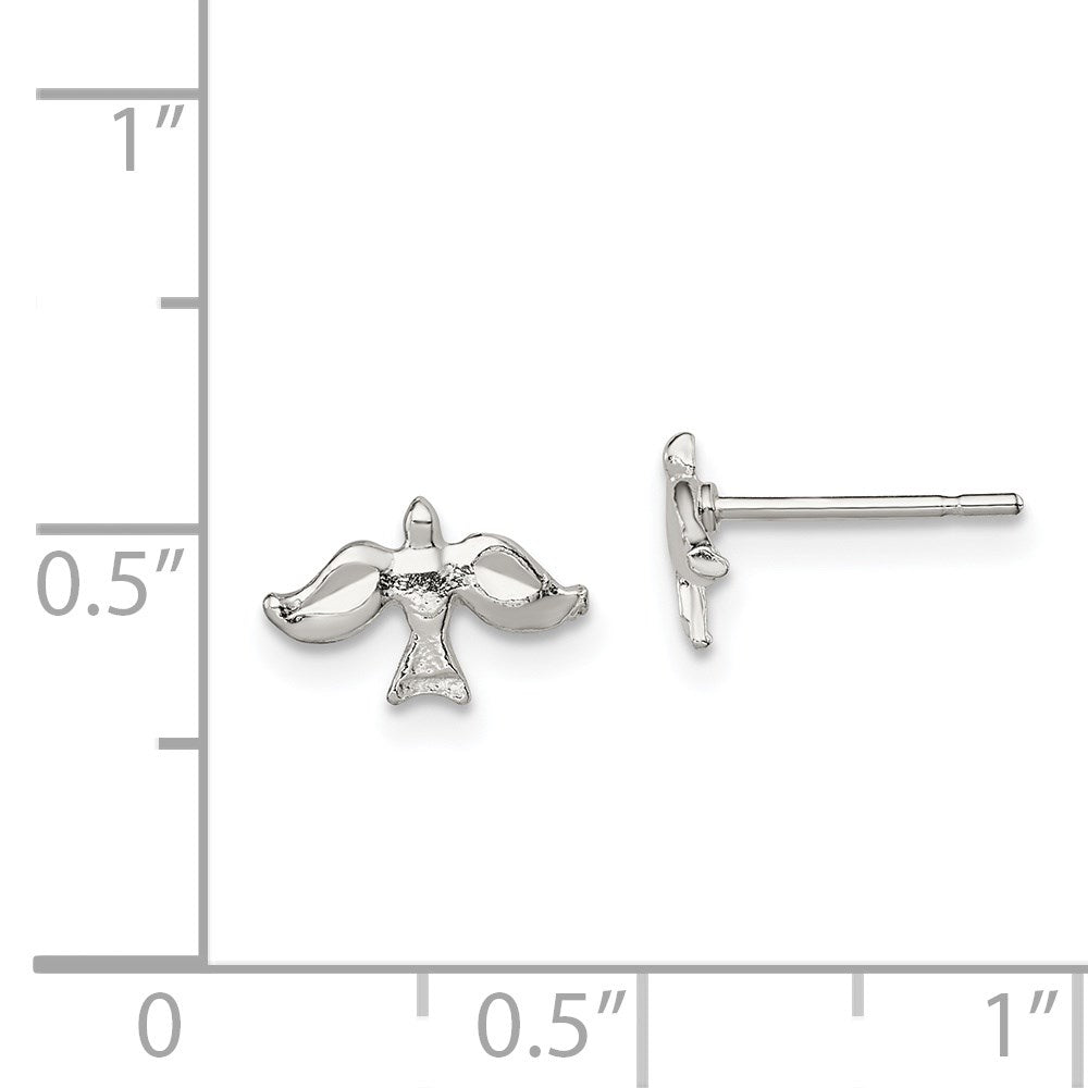 QE129 Sterling Silver Dove Mini Earrings