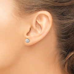 QE13321 Sterling Silver Polished 6mm/10mm Ball Front Back Post Earrings