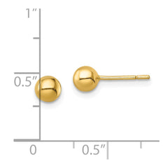 QE13331 Sterling Silver Gold-Tone Polished 5mm Ball Post Earrings