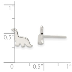 QE13350 Sterling Silver Polished Dinosaur Post Earrings