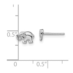 QE13352 Sterling Silver Rhodium-plated CZ Elephant Post Earrings