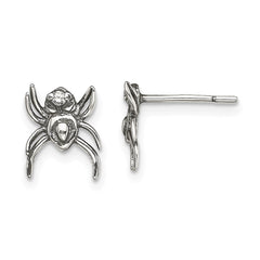QE13364 Sterling Silver Antiqued CZ Spider Post Earrings