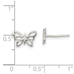 QE13519 Sterling Silver Polished Butterfly Post Earrings