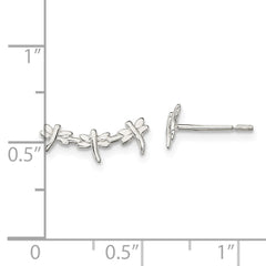 QE13533 Sterling Silver Polished Dragonfly Post Earrings