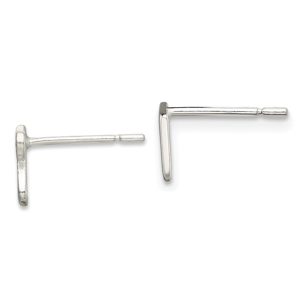 QE13541 Sterling Silver Polished Left and Right Music Notes Post Earrings