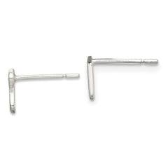 QE13541 Sterling Silver Polished Left and Right Music Notes Post Earrings