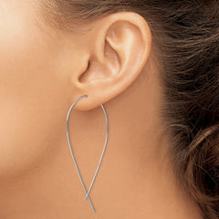 QE13582 Sterling Silver Rhodium-plated Polished Threader Earrings