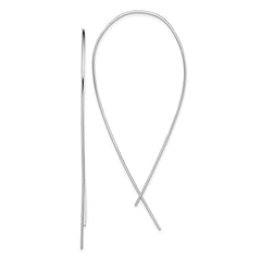 QE13582 Sterling Silver Rhodium-plated Polished Threader Earrings