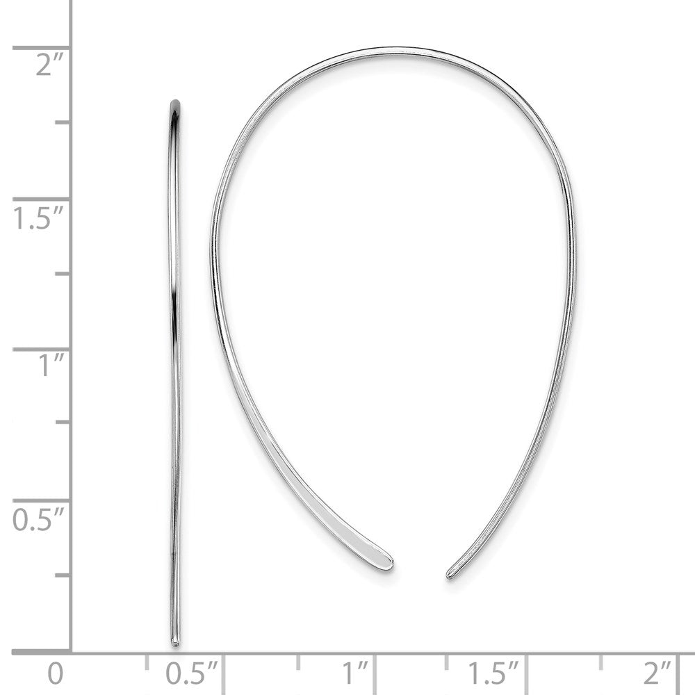 QE13592 Sterling Silver Rhodium-plated Threader Earrings