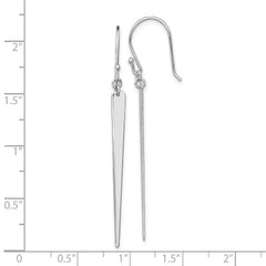 QE13608 Sterling Silver Rhodium-plated Polished Spike Dangle Earrings