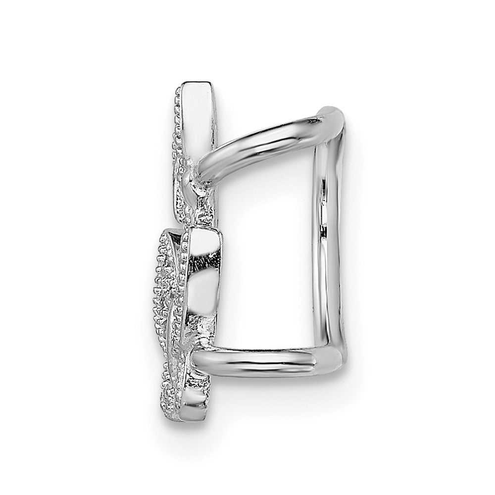 QE13682 Sterling Silver Rhodium-plated CZ Double Butterfly Left Cuff Earring