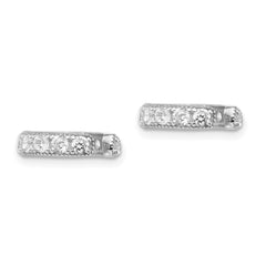 QE13688 Sterling Silver Rhodium-plated Polished CZ Pair of Cuff Earrings