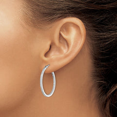 QE13746 Sterling Silver Rhodium-plated CZ In/Out Hoops