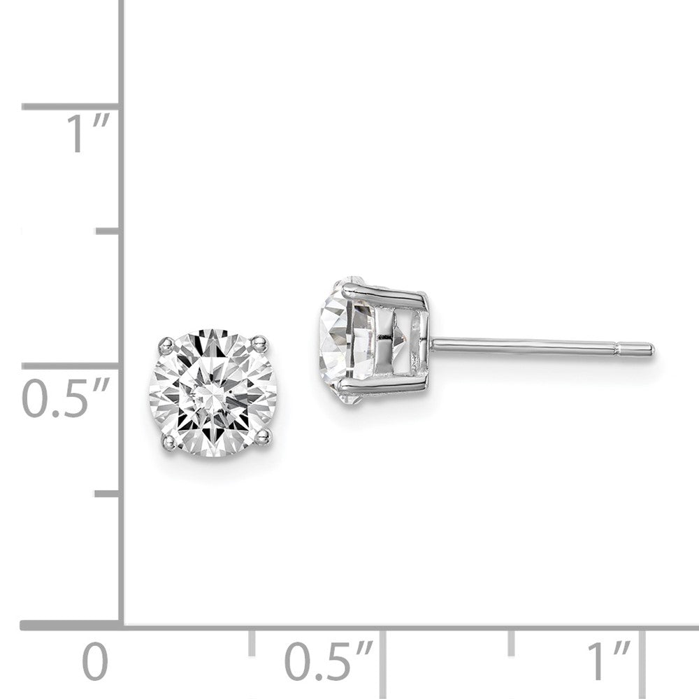 QE14067APR Sterling Silver Rhod-pltd Clear Crystal Birthstone Earrings