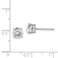 QE14067APR Sterling Silver Rhod-pltd Clear Crystal Birthstone Earrings