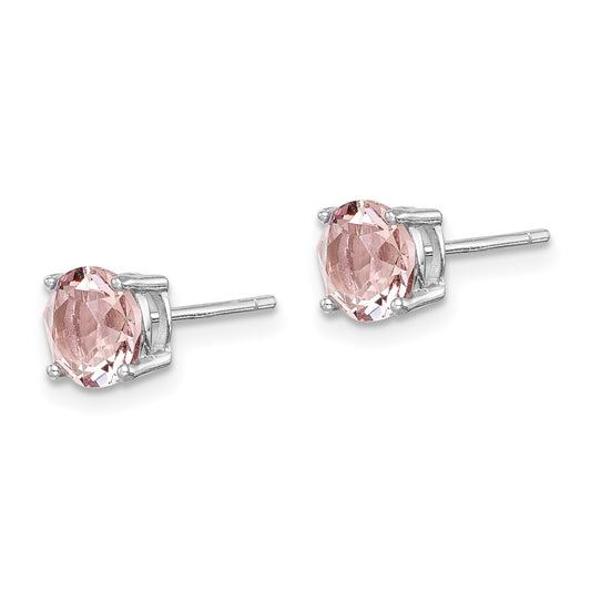 QE14067JUN Sterling Silver Rhod-pltd Lavender Pink Crystal Birthstone Earrings