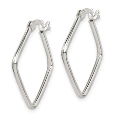 QE14105 Sterling Silver Polished Square Hoop Earrings