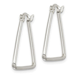QE14108 Sterling Silver Polished Triangle Hoop Earrings
