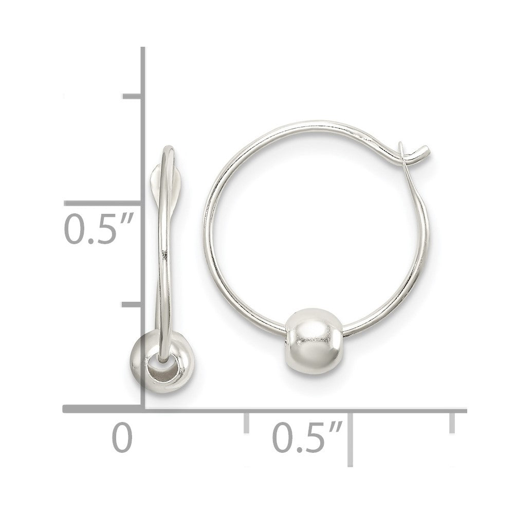 QE14190 Sterling Silver Beaded Endless Hoop Earrings