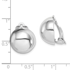 QE14213 Sterling Silver Rhodium-plated Polished Non-Pierced Circle Earrings