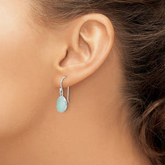 QE14273 Sterling Silver Blue Chalcedony Dangle Earrings