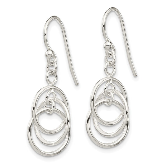 QE14403 Sterling Silver Polished Dangle Earrings