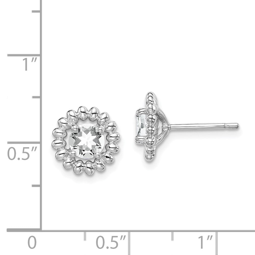 QE14495APR Sterling Silver Rhod-plat White Topaz Earrings