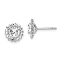 QE14495APR Sterling Silver Rhod-plat White Topaz Earrings