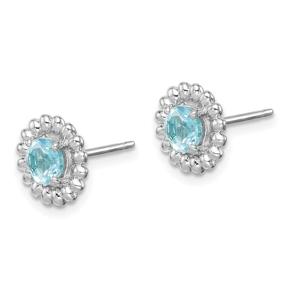 QE14495DEC Sterling Silver Rhod-plat LB Topaz Earrings