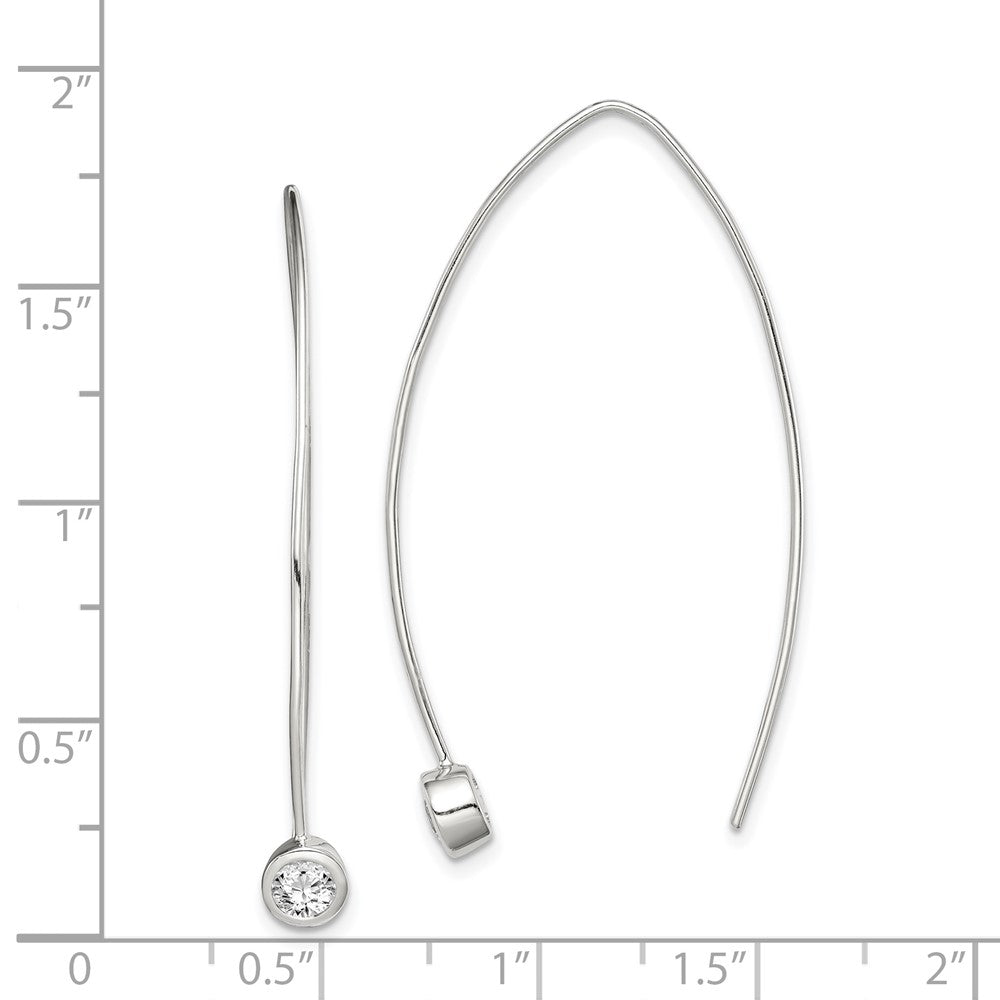 QE14571 Sterling Silver CZ Threader Earrings