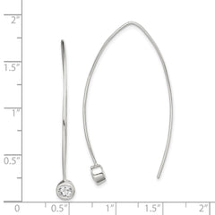 QE14571 Sterling Silver CZ Threader Earrings