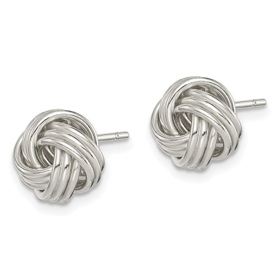 QE14619 Sterling Silver Love Knot Post Earrings