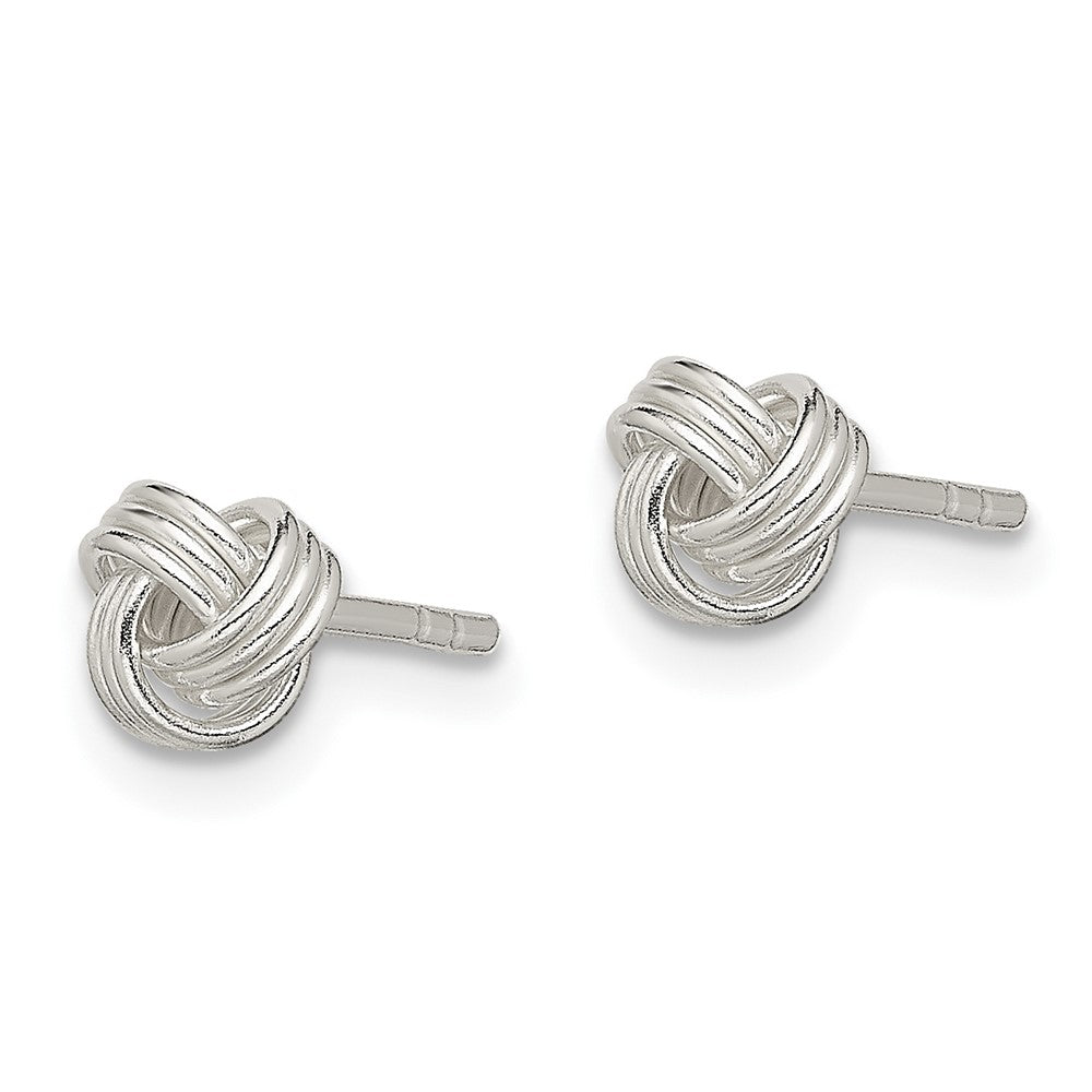 QE14620 Sterling Silver Love Knot Post Earrings