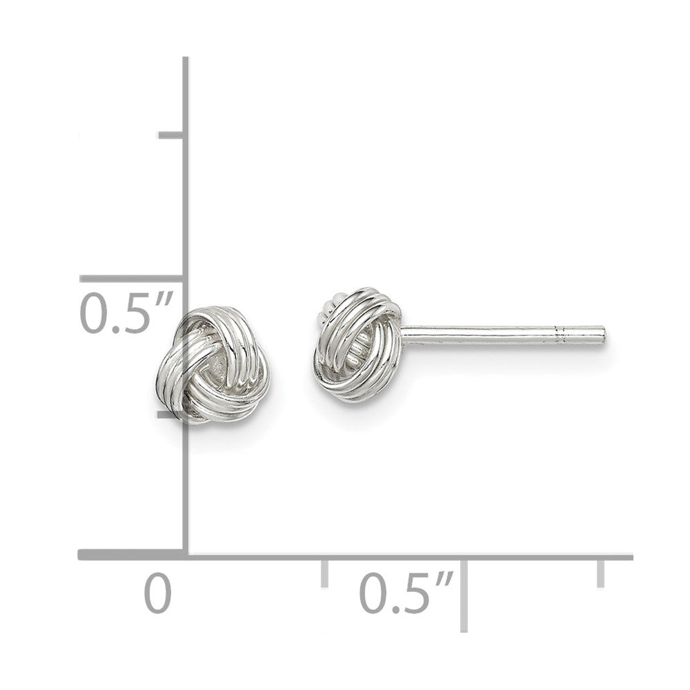 QE14620 Sterling Silver Love Knot Post Earrings