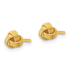 QE14620GP Sterling Silver Gold-tone Polished Love Knot Post Earrings